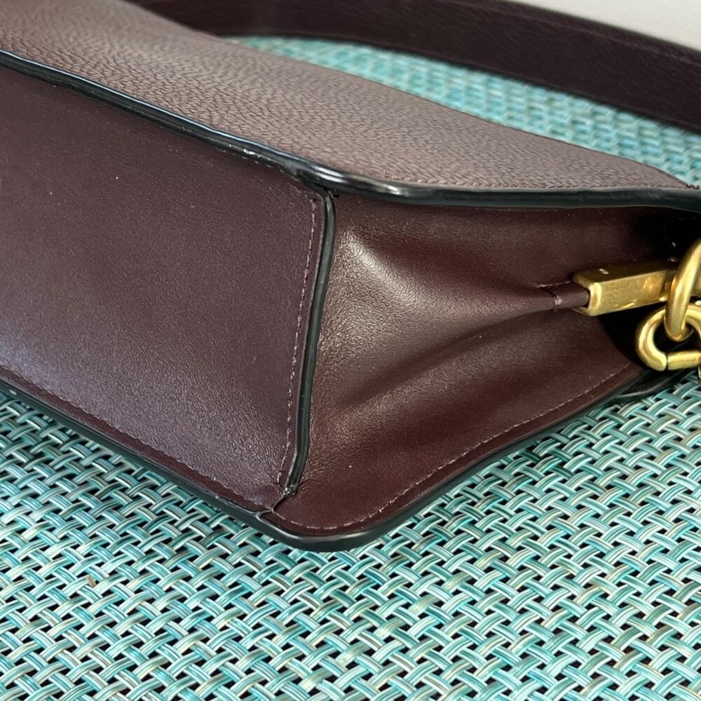 RARE Coach Oxblood Leather Suede Tabby 26 Pave Gem / Crystals - Picture 14 of 16
